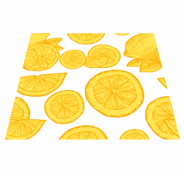 Kuchyňský vinylový koberec s nákresem pomeranče a citronu - TenStickers