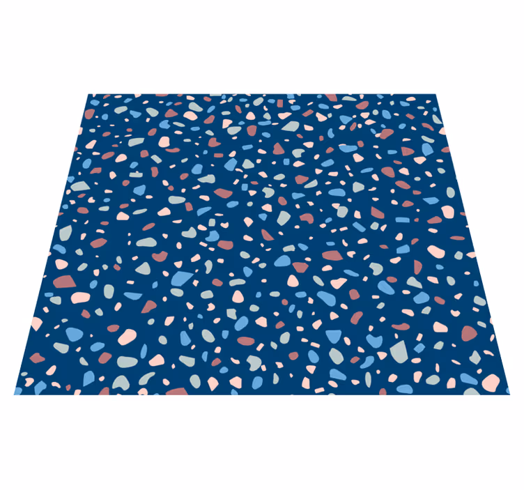 Kuchyňský vinylový koberec tmavě modrý terrazzo - TenStickers