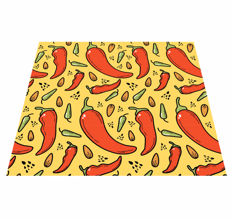 Kuchyňský vinylový koberec Červené a zelené chilli - TenStickers