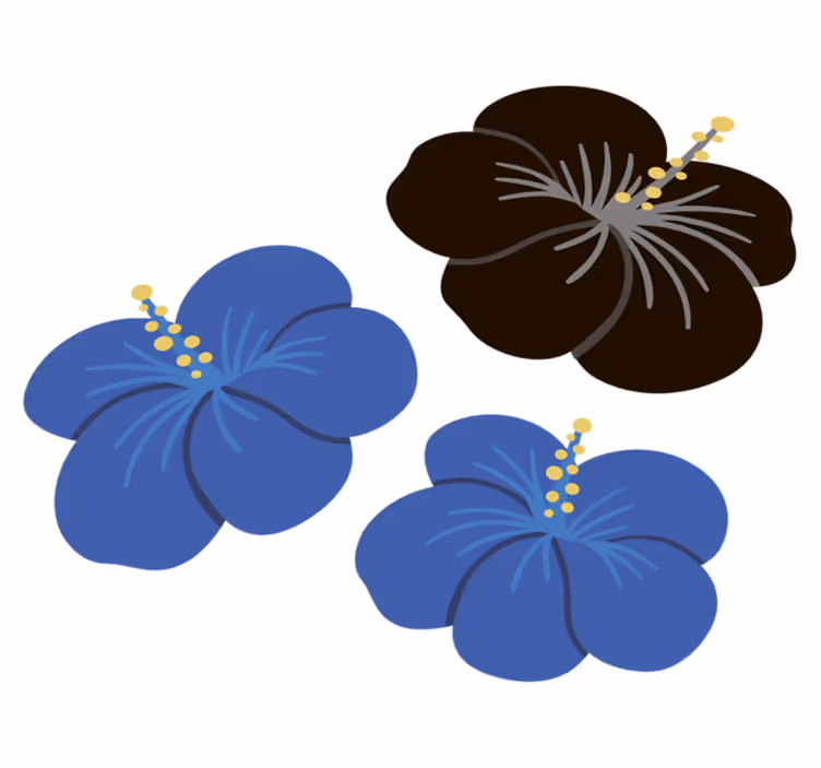 Vinylový koberec s květinami a rostlinami hibiscus - TenStickers