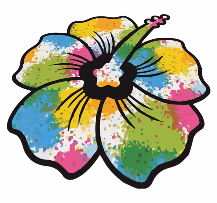 Vinylový koberec do ložnice kvetoucí hibiscus - TenStickers