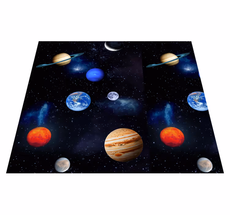 Vinylový koberec s hvězdami a planetami vesmíru - TenStickers