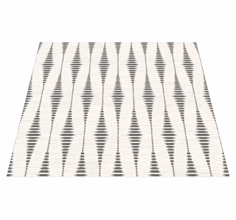 Geometrický vinylový koberec rabaul ikat šedobéžový - TenStickers