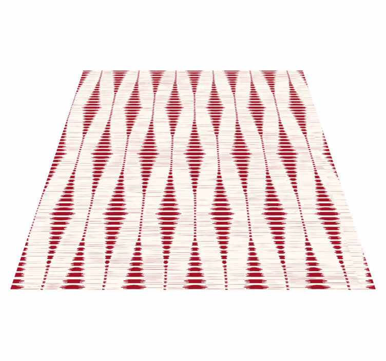 Geometrický vinylový koberec Červený rabaul ikat - TenStickers