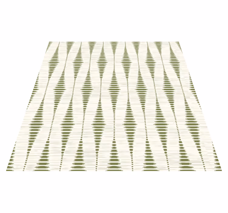 Geometrický vinylový koberec mechově zelený ikat - TenStickers