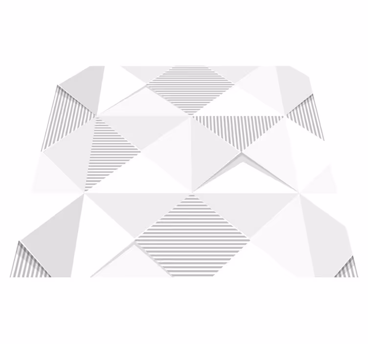 Geometrický vinylový koberec 3d bílé čtverce - TenStickers