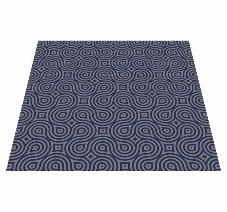 Geometrický vinylový koberec modré geometrické tvary - TenStickers
