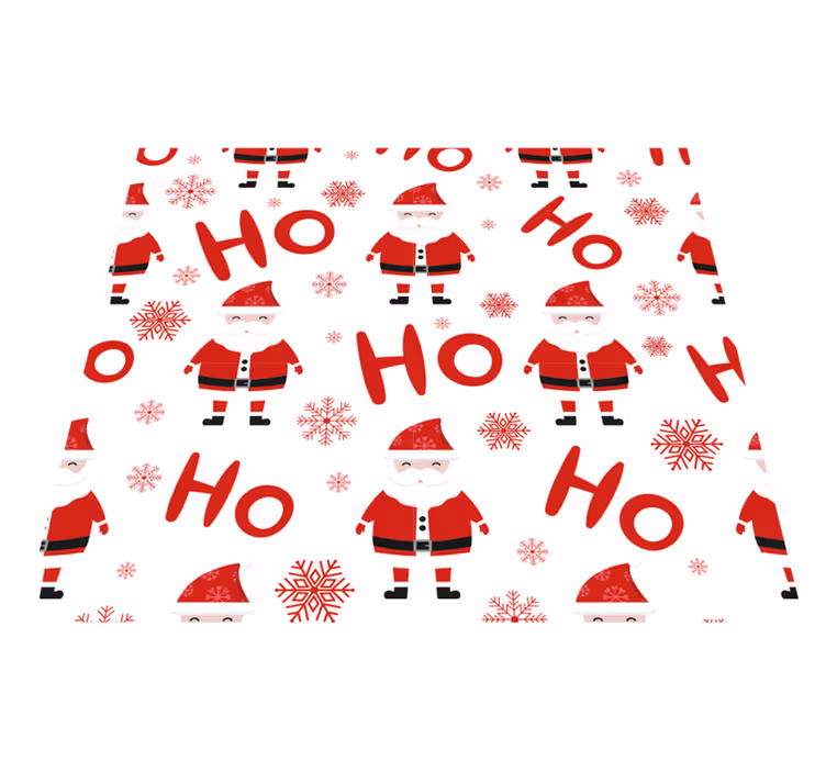 Vinylový koberec vánoce santa claus a hohoho vzor - TenStickers