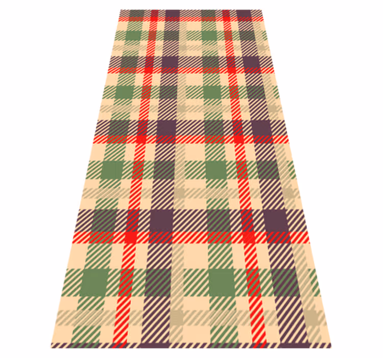 Vinylový koberec vánoce červený a zelený tartan - TenStickers
