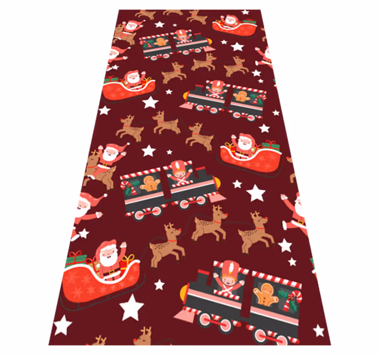 Vinylový koberec vánoce sáně santa clause - TenStickers