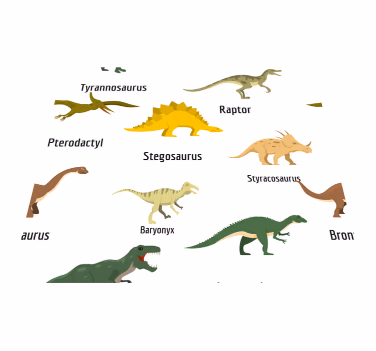 Vinylový koberec do ložnice s realistickými dinosaury - TenStickers