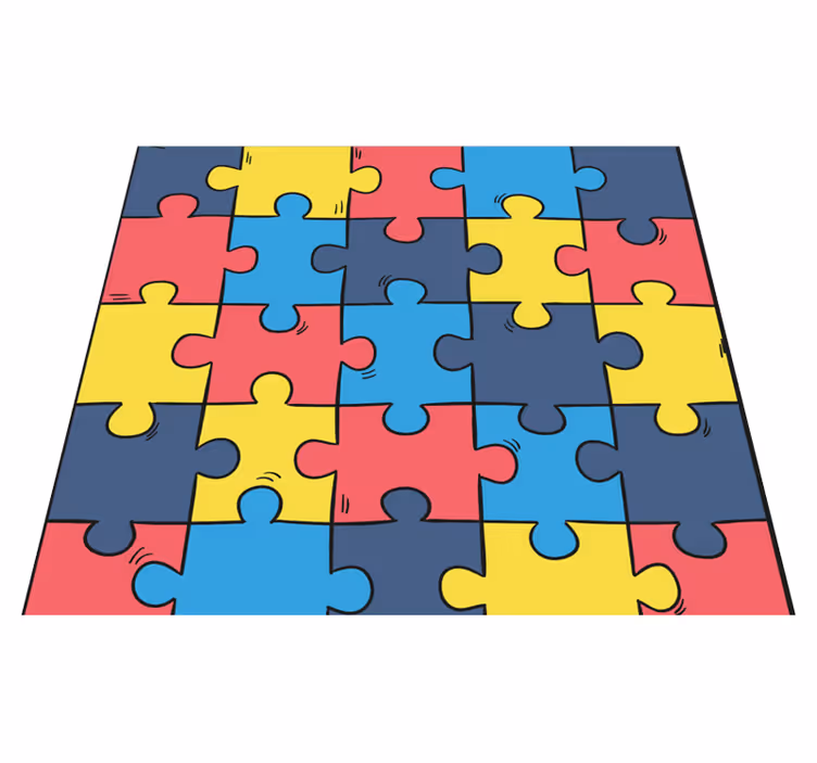 Vinylový koberec do ložnice duha puzzle - TenStickers