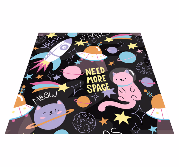 Ostatní vinylový koberec kočky ve vesmíru - TenStickers