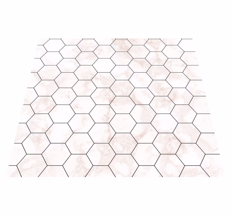 Vinylový koberec do ložnice mramorové hexagonové dlaždice - TenStickers