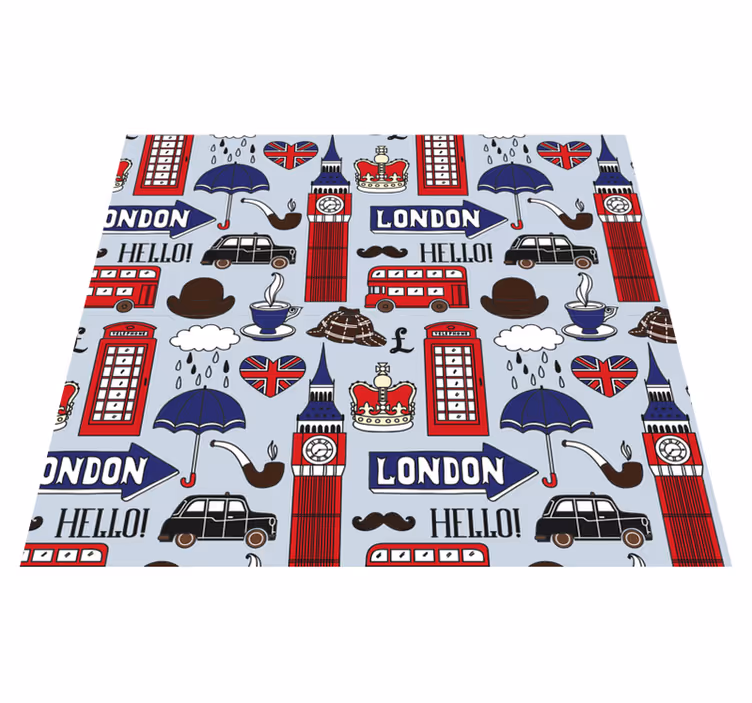 Vinylový koberec do ložnice londýn v britském stylu - TenStickers