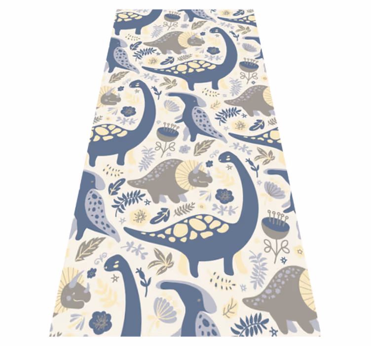 Vinylový koberec do ložnice s modrými dinosaury nordic - TenStickers