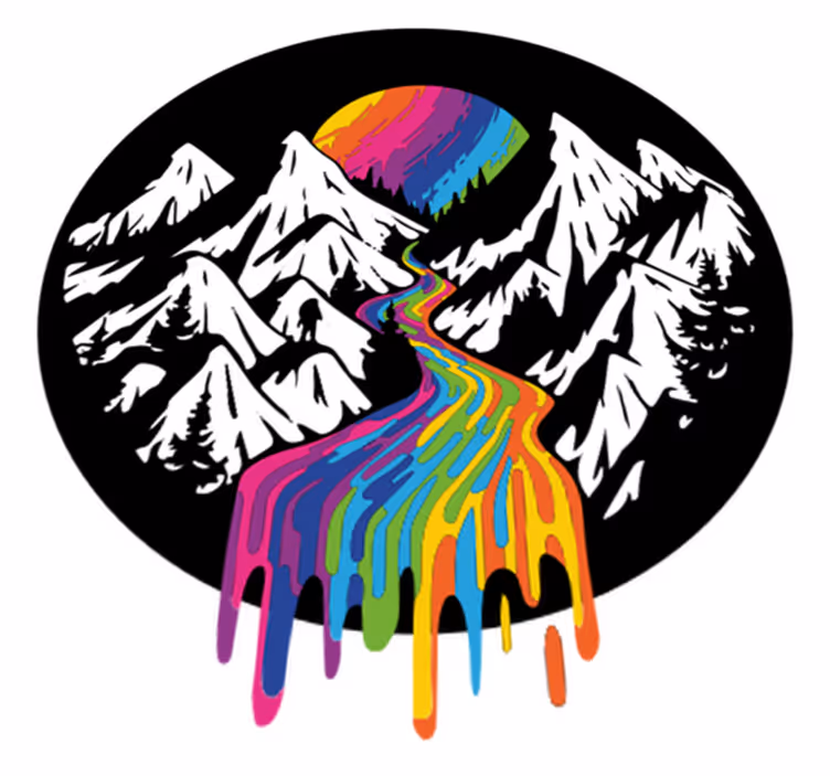 Přírodní vinylový koberec scéna duhových hor - TenStickers