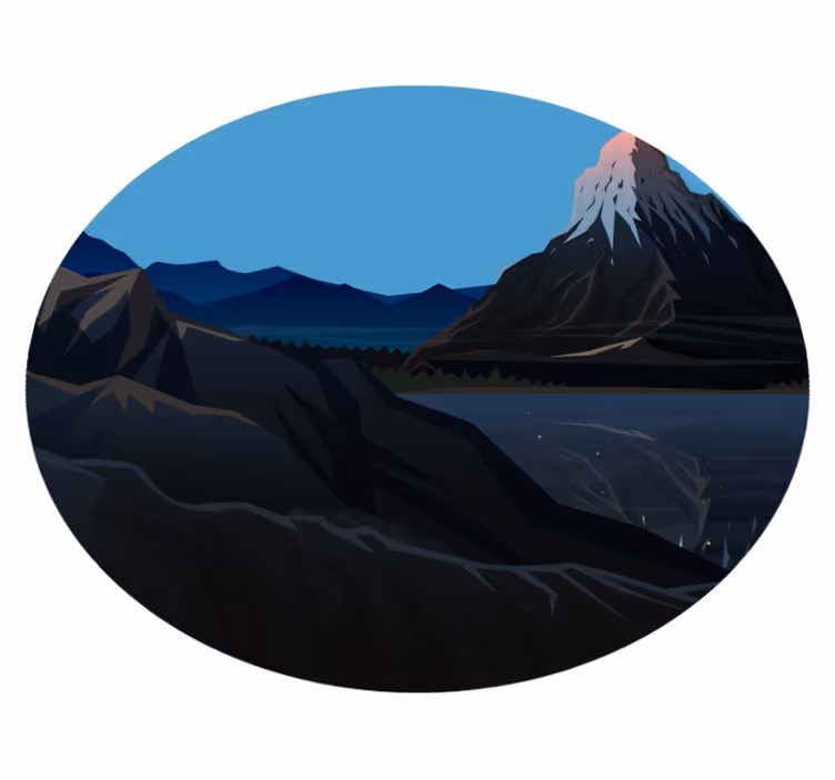 Přírodní vinylový koberec s výhledem na hory - TenStickers