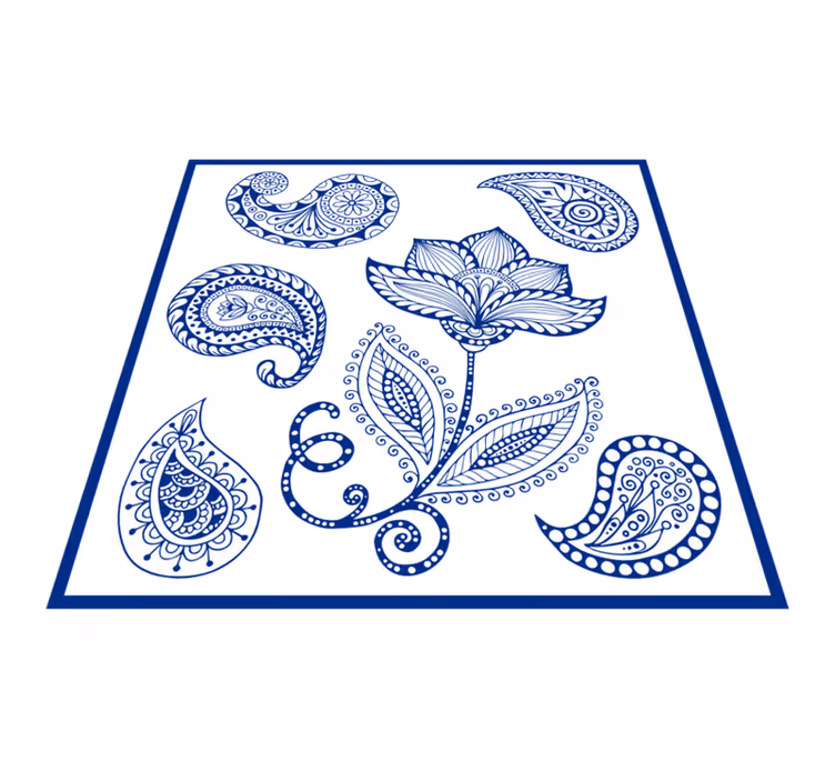 Přírodní vinylový koberec botanický paisley element - TenStickers