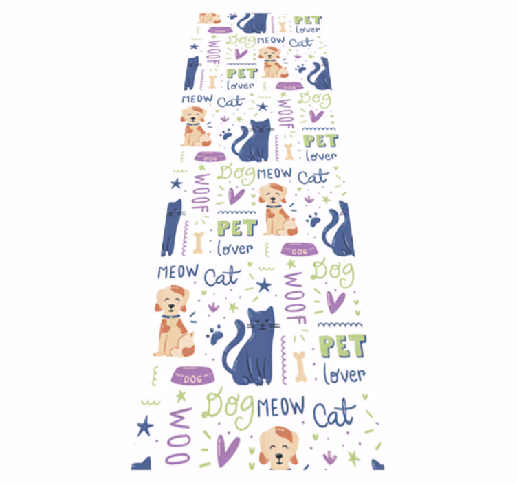 Vinylový koberec do ložnice s veselými psy - TenStickers