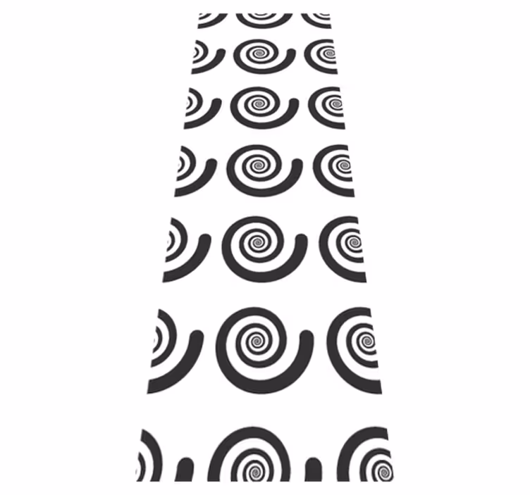 Vinylový koberec do ložnice hypnotický spirálový černobílý - TenStickers