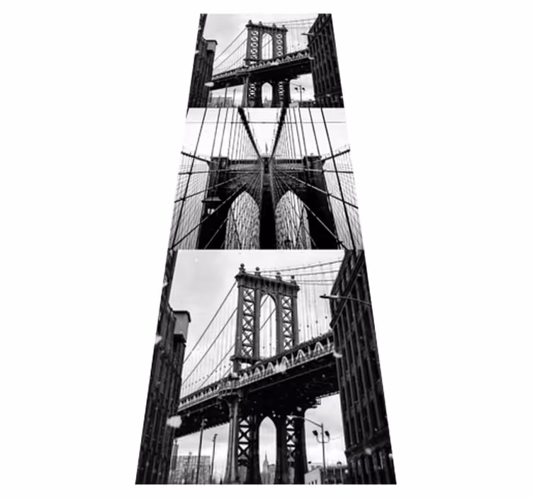Vinylový koberec do ložnice koláž brooklynského mostu - TenStickers