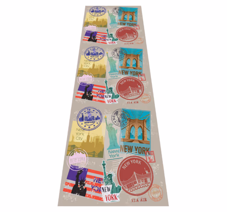 Vinylový koberec do ložnice staré nyc koláže - TenStickers