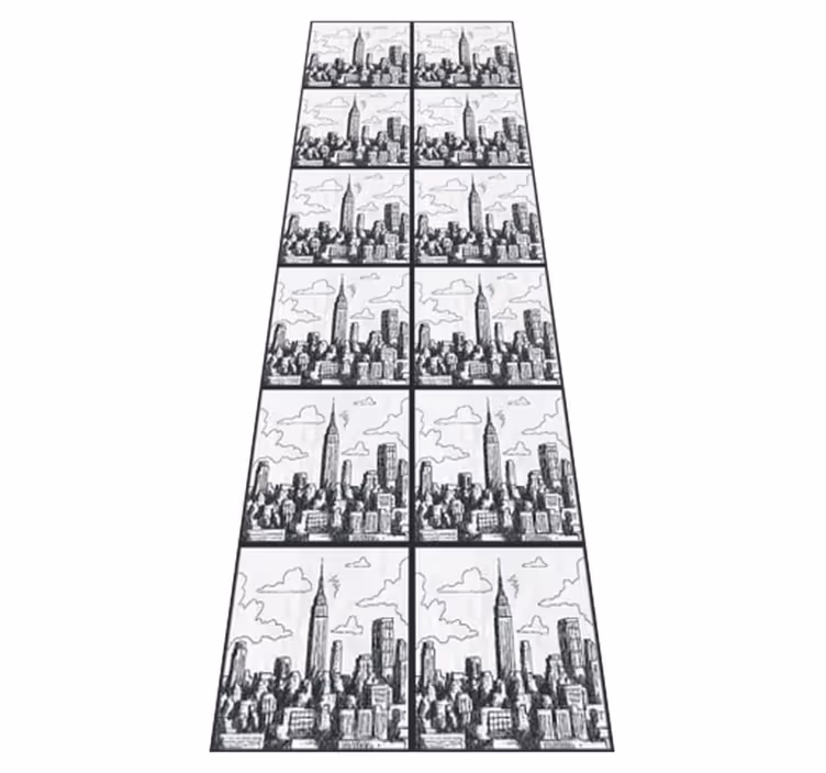 Vinylový koberec do ložnice nyc skicová koláž - TenStickers