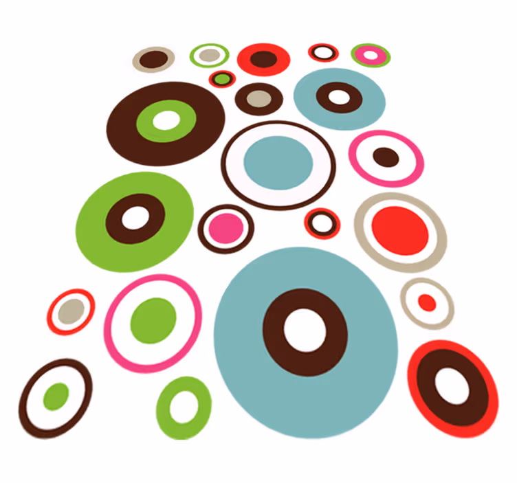 Geometrický vinylový koberec jednoduché geometrické kruhy - TenStickers