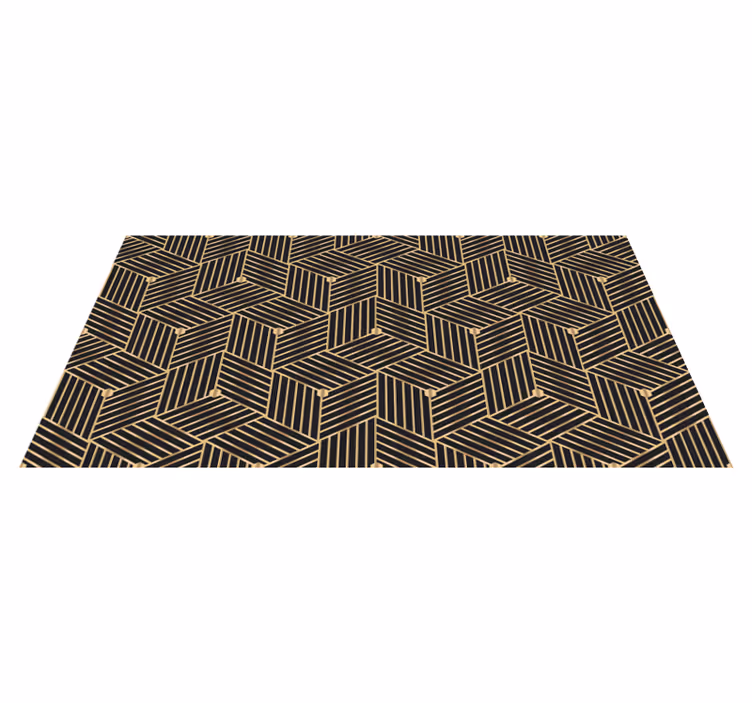 Geometrický vinylový koberec zlatý geometrický vzor - TenStickers
