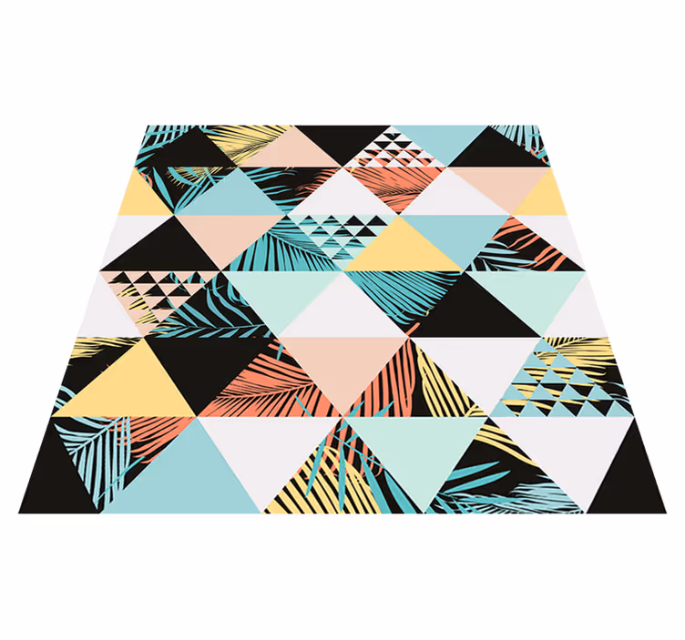 Geometrický vinylový koberec trojúhelníky džungle - TenStickers