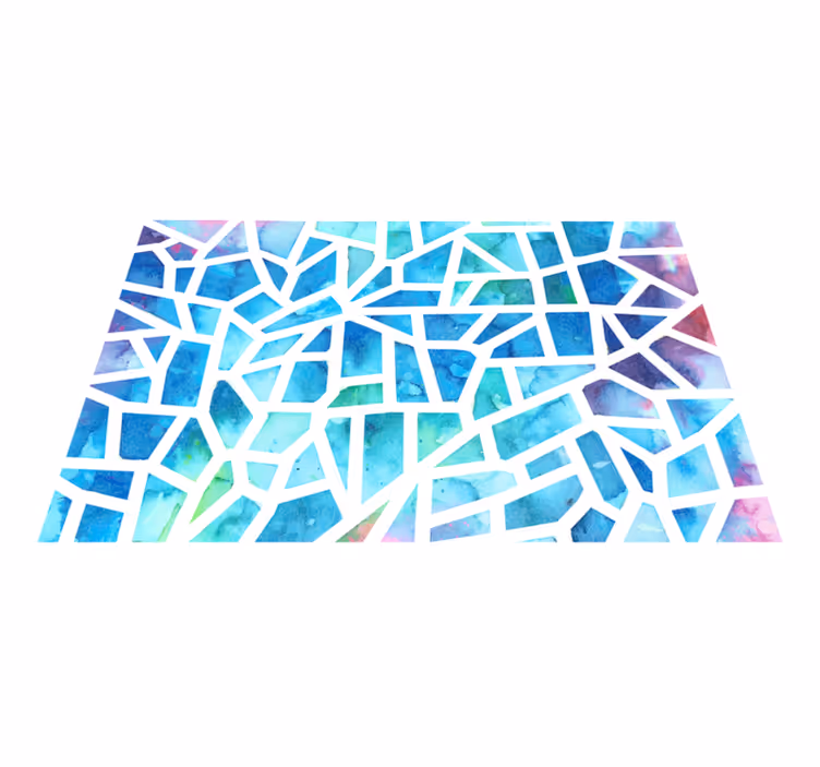 Geometrický vinylový koberec vodová skleněná mozaika - TenStickers