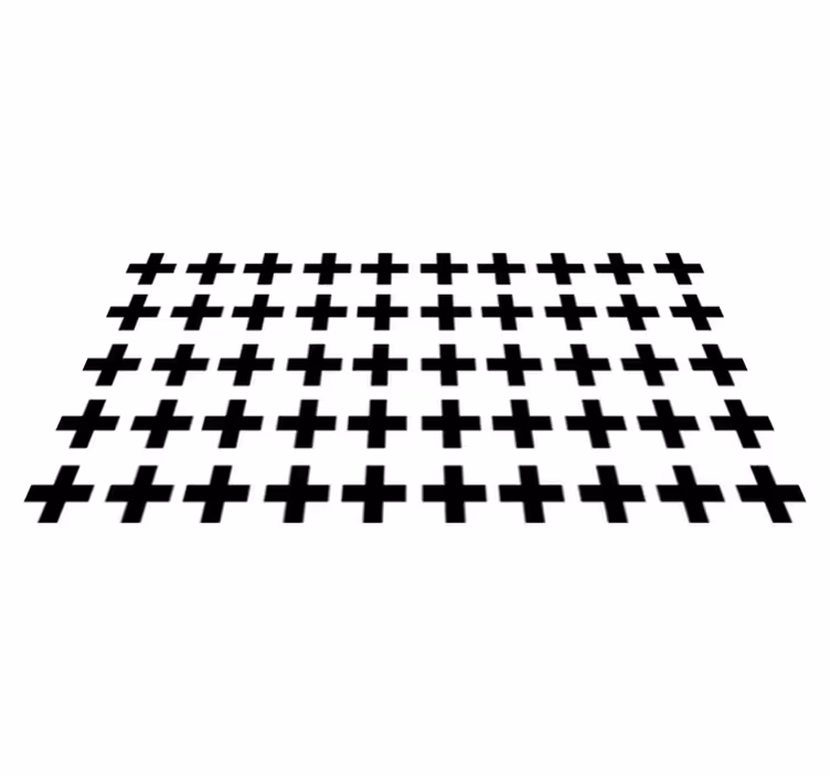 Geometrický vinylový koberec Černobílé kříže - TenStickers