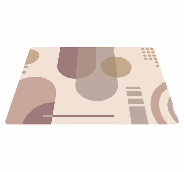 Geometrický vinylový koberec hnědý moderní umění - TenStickers