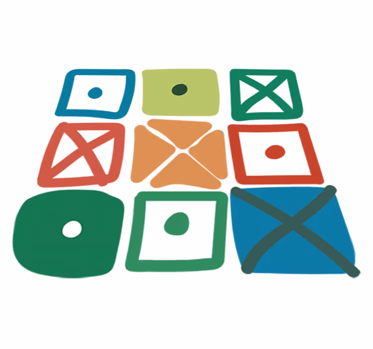 Geometrický vinylový koberec v designu různých čtverců - TenStickers