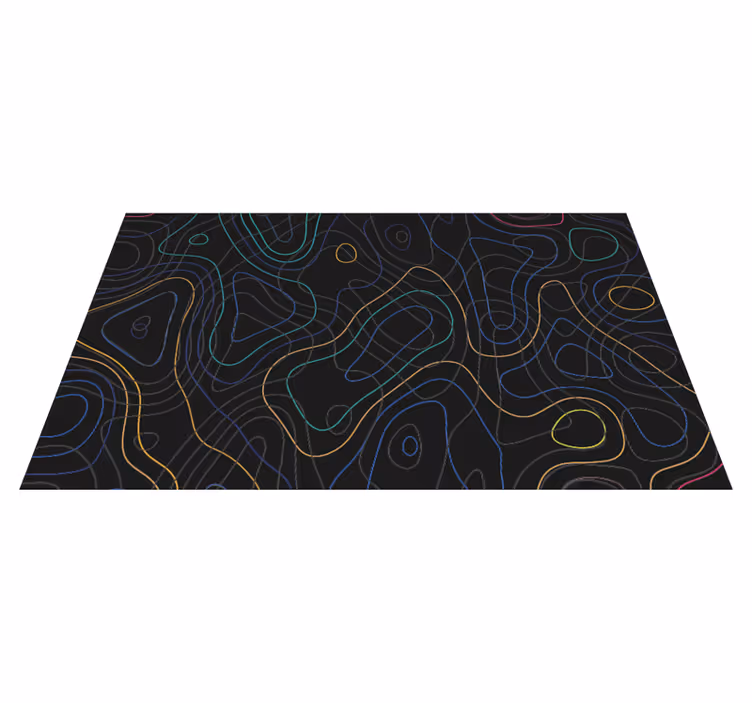 Geometrický vinylový koberec s barevnými tvary - TenStickers