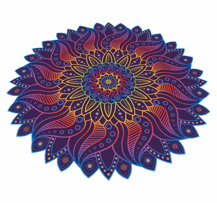 Geometrický vinylový koberec duha mandala - TenStickers