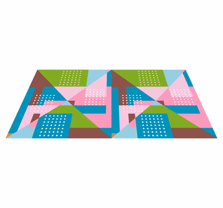 Geometrický vinylový koberec s pastelovým vzorem - TenStickers
