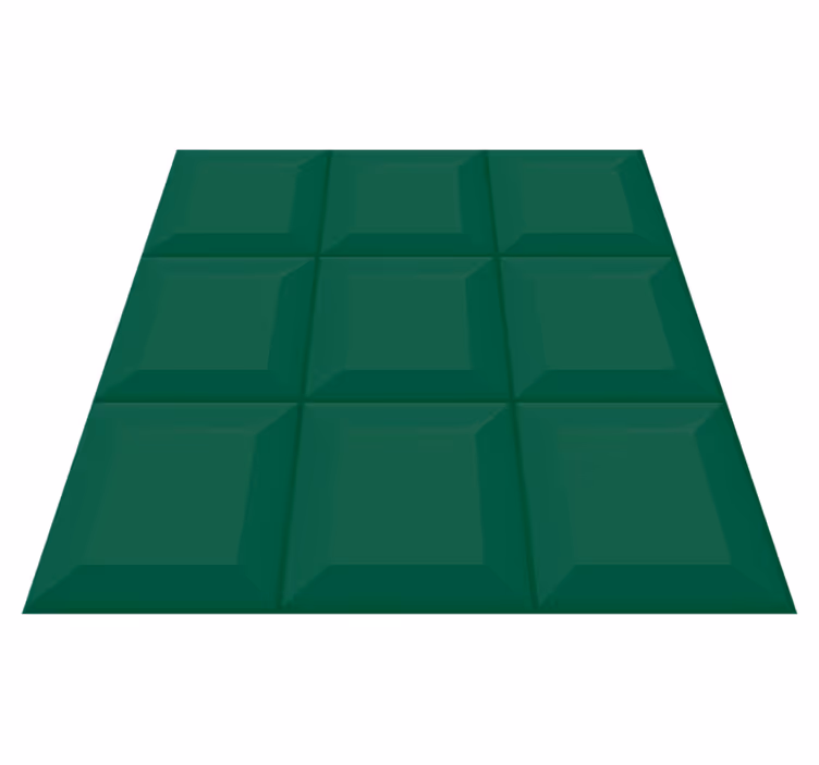 Geometrický vinylový koberec zelené 3d dlaždice - TenStickers