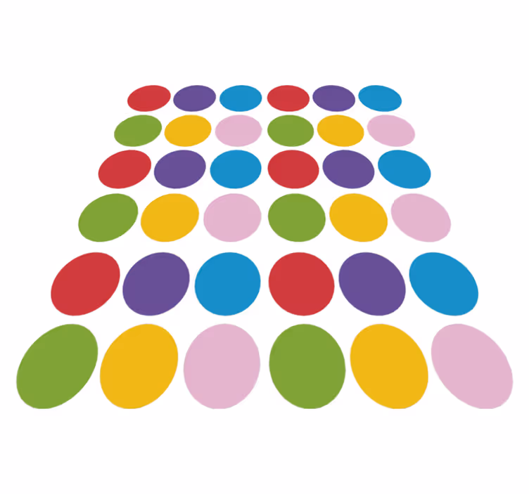 Geometrický vinylový koberec s barevným kruhovým vzorem - TenStickers