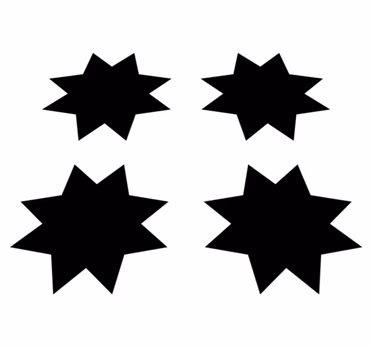 Geometrický vinylový koberec Černé hvězdné tvary - TenStickers