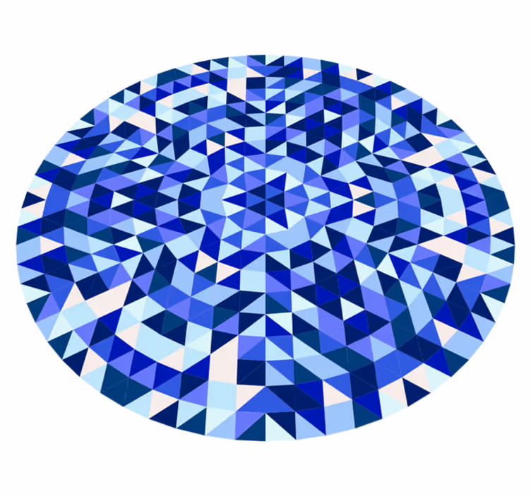 Geometrický vinylový koberec s modrým kruhovým vzorem - TenStickers