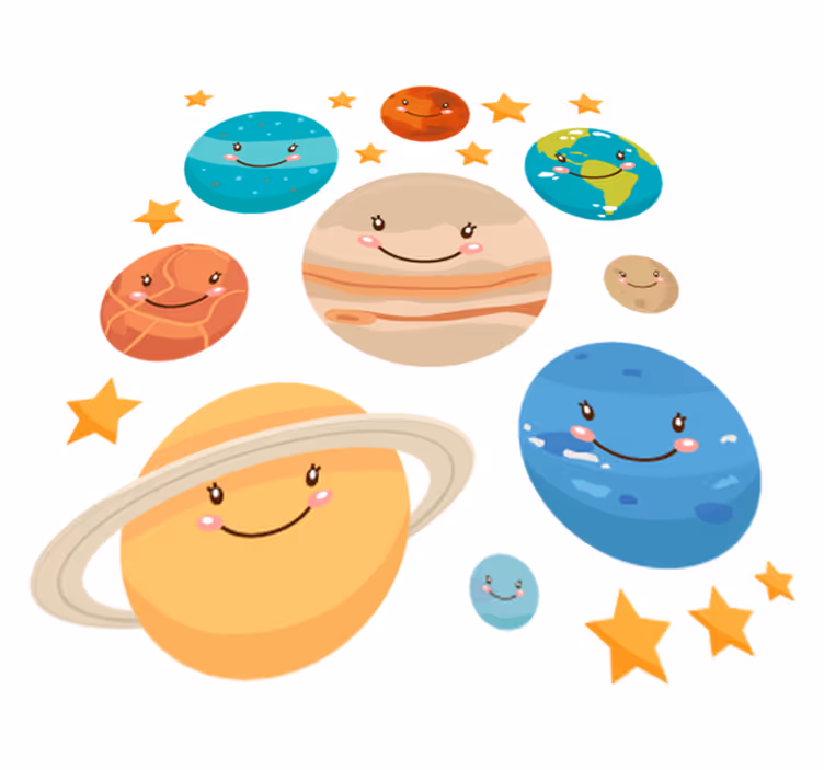 Vinylový koberec pro děti s planetami sluneční soustavy - TenStickers
