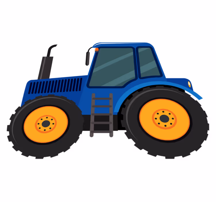 Vinylový koberec pro děti modrý traktor - TenStickers