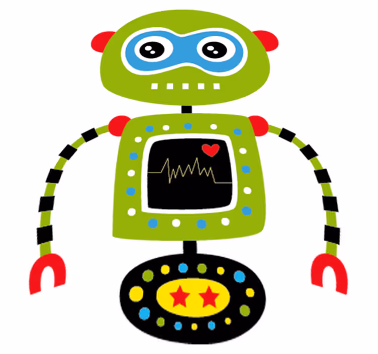 Vinylový koberec pro děti zelený robot - TenStickers