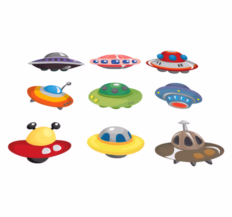 Vinylový koberec pro děti s ufo samolepkami - TenStickers