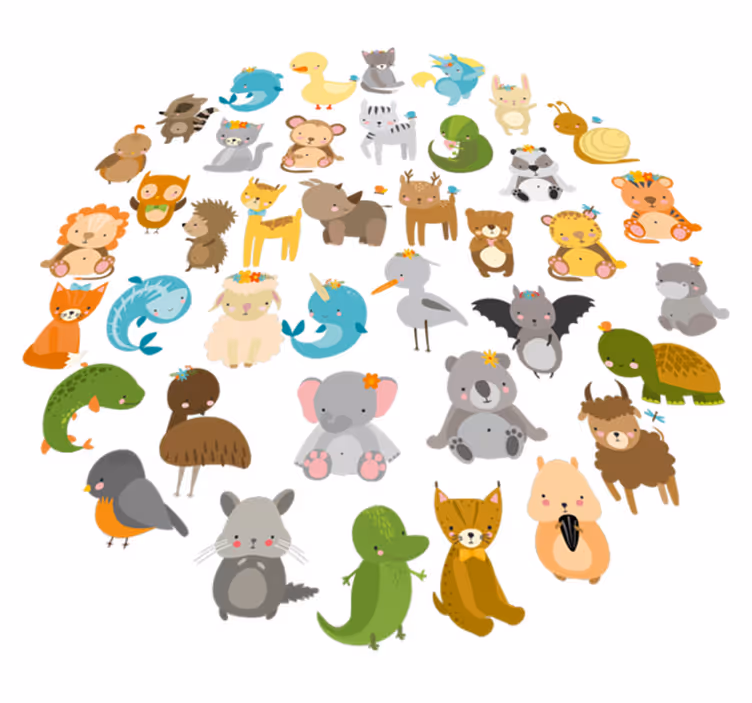 Vinylový koberec pro děti zvířátka ze zoo - TenStickers