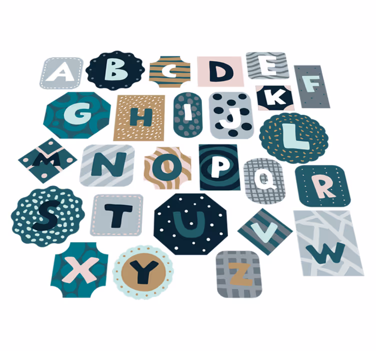 Vinylový koberec pro děti s nálepkami abecedy nordic - TenStickers