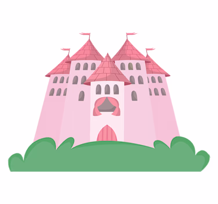 Vinylový koberec pro děti růžový hrad - TenStickers