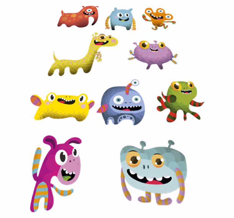 Vinylový koberec pro děti z kolekce monstra z vesmíru - TenStickers